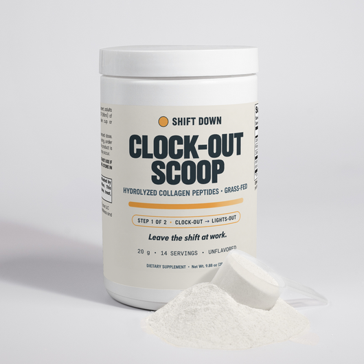 Clock-Out Scoop: the hydrolyzed collagen peptides (20 g, 14 servings, unflavored). Step 1 of 2.