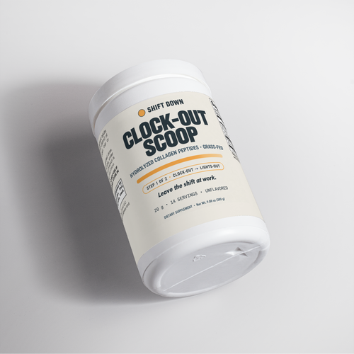 Clock-Out Scoop: the hydrolyzed collagen peptides (20 g, 14 servings, unflavored). Step 1 of 2.