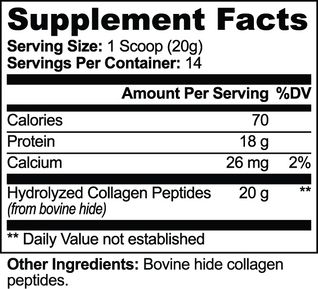 Clock-Out Scoop: the hydrolyzed collagen peptides (20 g, 14 servings, unflavored). Step 1 of 2.
