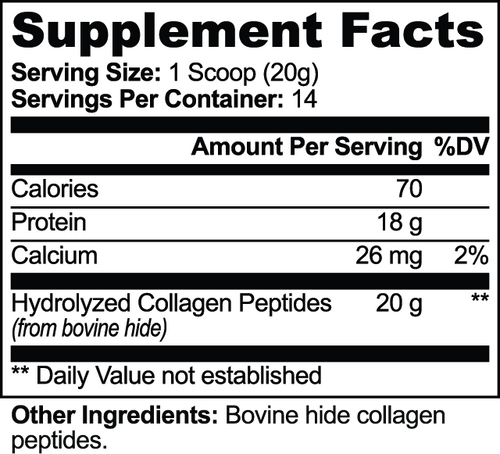 Clock-Out Scoop: the hydrolyzed collagen peptides (20 g, 14 servings, unflavored). Step 1 of 2.