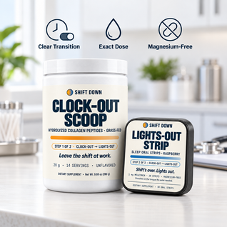 Clock-Out Scoop: the hydrolyzed collagen peptides (20 g, 14 servings, unflavored). Step 1 of 2.